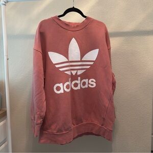 Adidas Pink Oversized Long Sleeve Hoodie